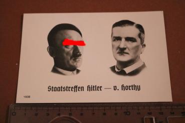 old sample postcard - state meeting Hitler - v. Horthy for orders